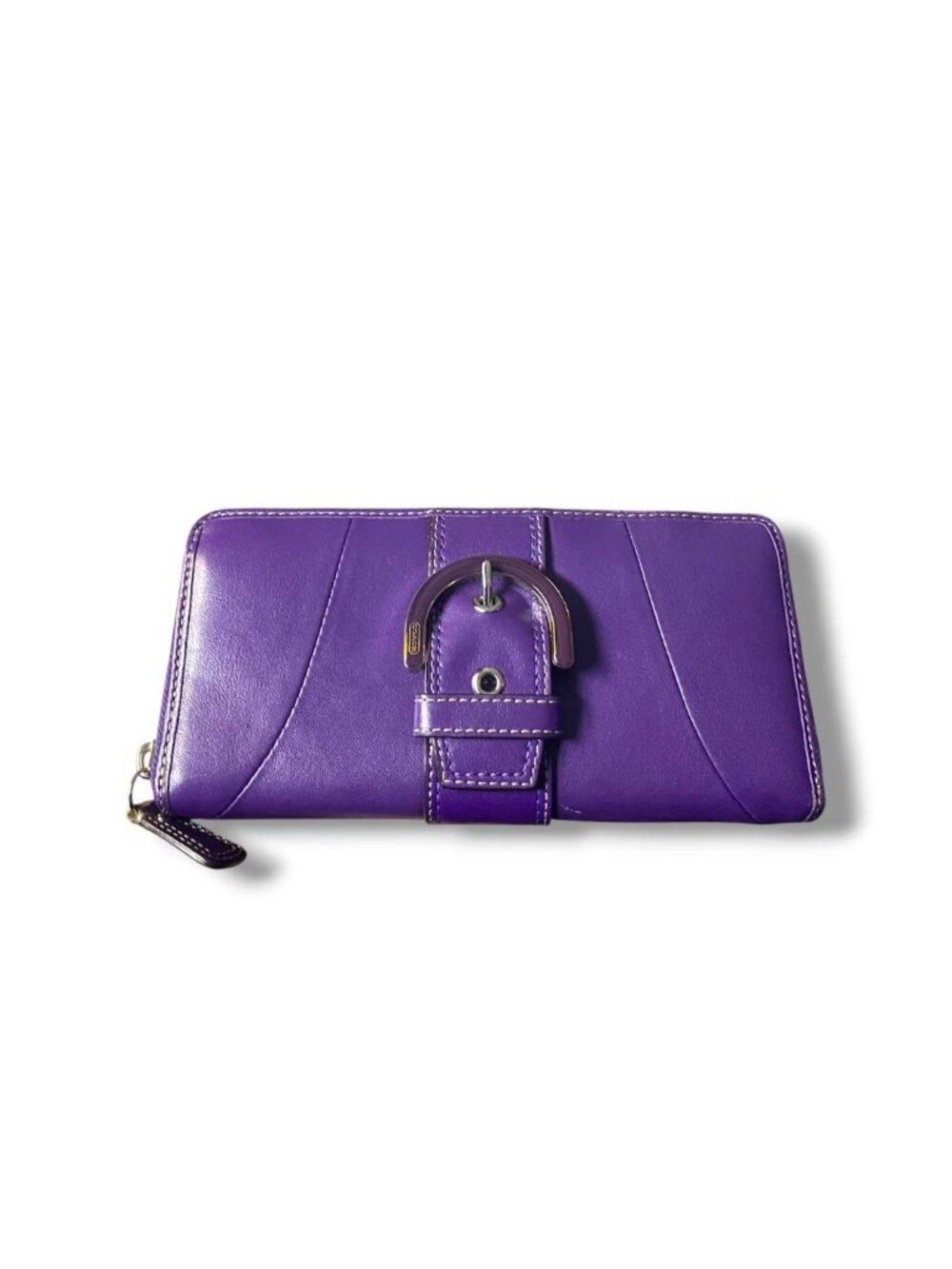 COACH F17092 MEDIUM VINTAGE SOHO PURPLE TRIPLE COMPARTMENT LEATHER HOBO (SET) - Picture 8 of 9